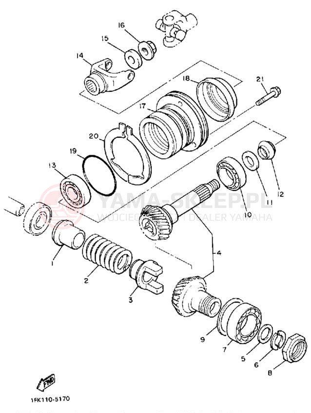 Schemat "Przeniesienie napędu" do Yamaha V-MAX 1200 VMX12W/VMX12WC