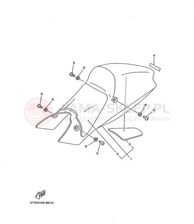 Schemat "siedzenie" do Yamaha TZ250L