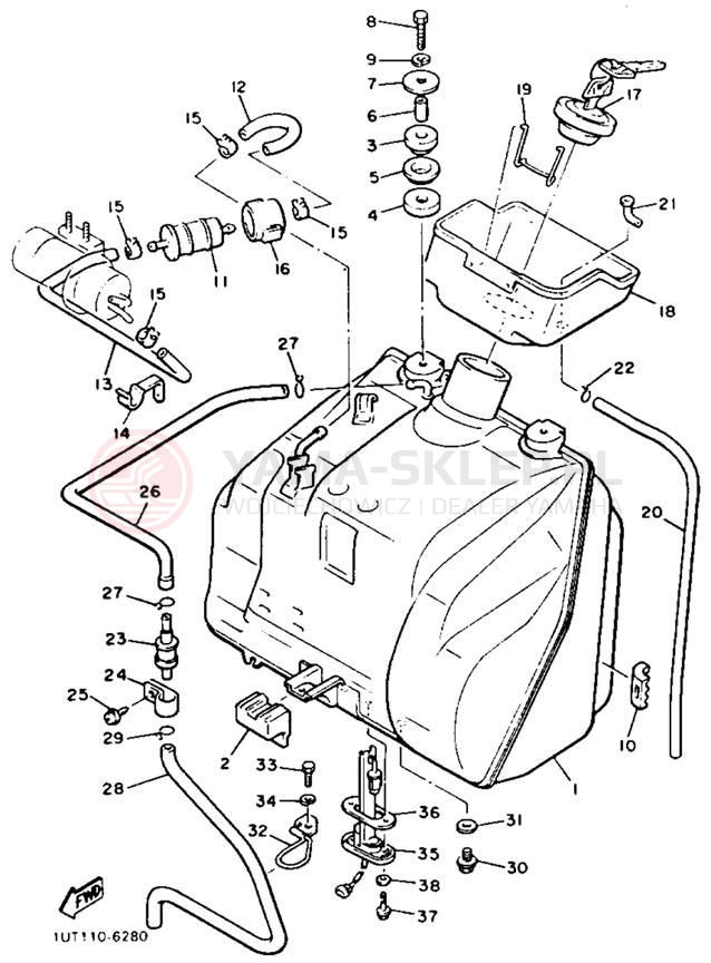 Schemat "zbiornik paliwa" do Yamaha V-MAX 1200 VMX12AC/VMX12A