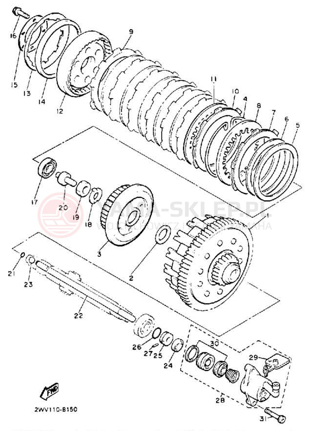 Schemat "sprzęgło" do Yamaha XVZ13DEC/XVZ13DE