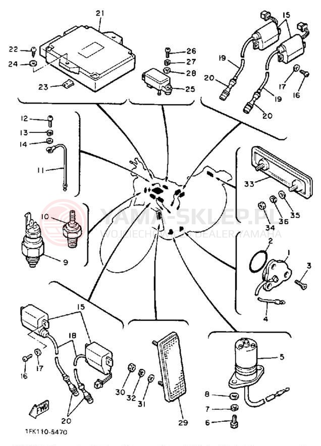 Schemat "układ elektryczny" do Yamaha V-MAX 1200 VMX12SC/VMX12S