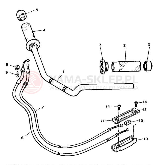 Schemat "Kierownica i osprzęt" do Yamaha V-MAX 1200 VMX12B/VMX12BC