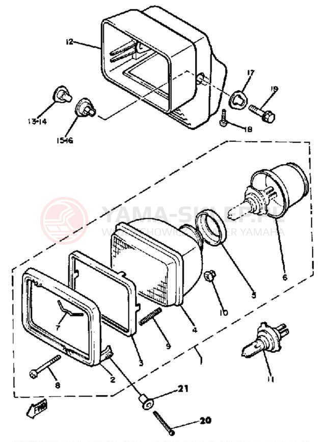 Schemat "Lampa przód" do Yamaha XJ750RH