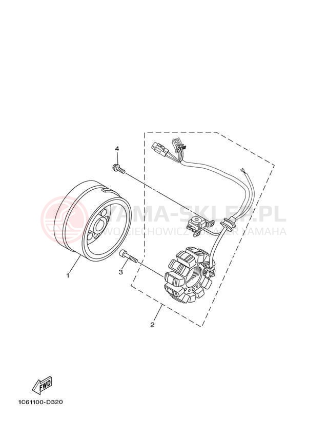 Schemat "prądnica" do Yamaha TT-R230 TTR230TC/TTR230T