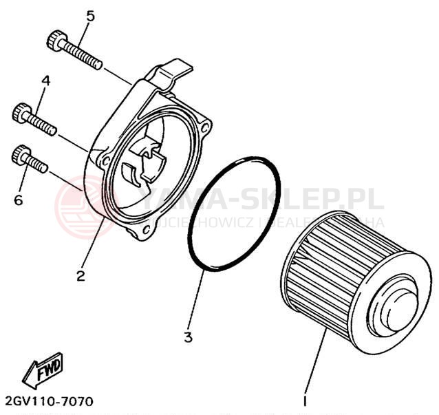 Schemat "Filtr oleju" do Yamaha VIRAGO 535 XV535MC/XV535M