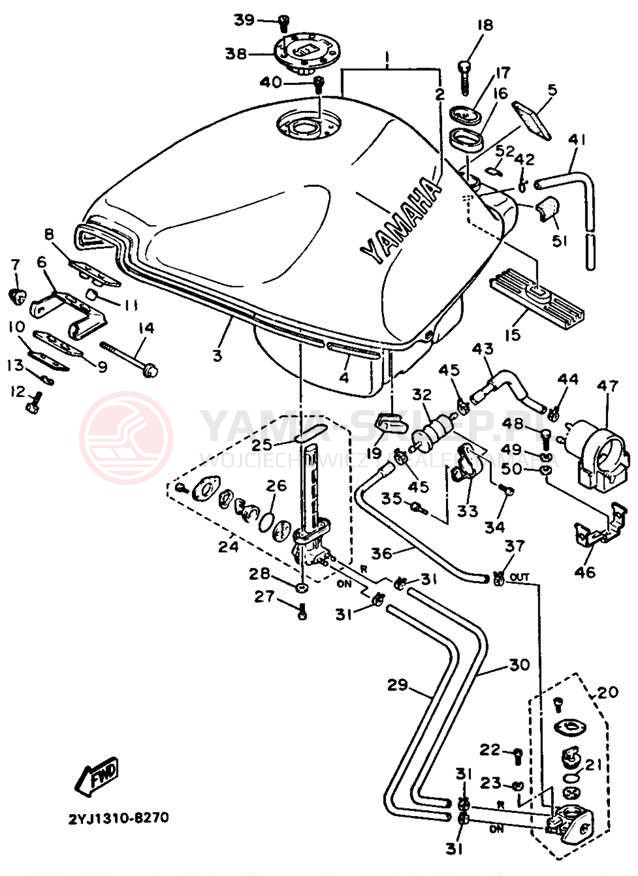 Schemat "zbiornik paliwa" do Yamaha FZR750RU