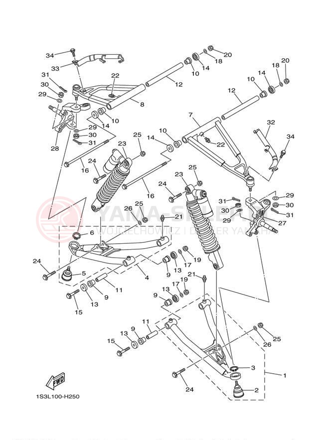 Schemat "Koło przód" do Yamaha 700 SPECIAL EDITION YFM7RSEA