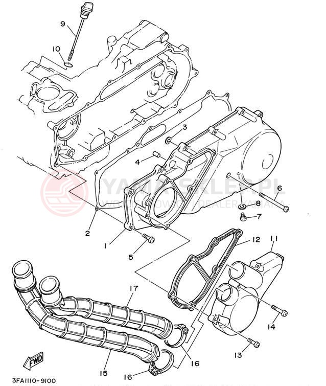 Schemat "Pokrywa silnika" do Yamaha BREEZE YFA1PC/YFA1P