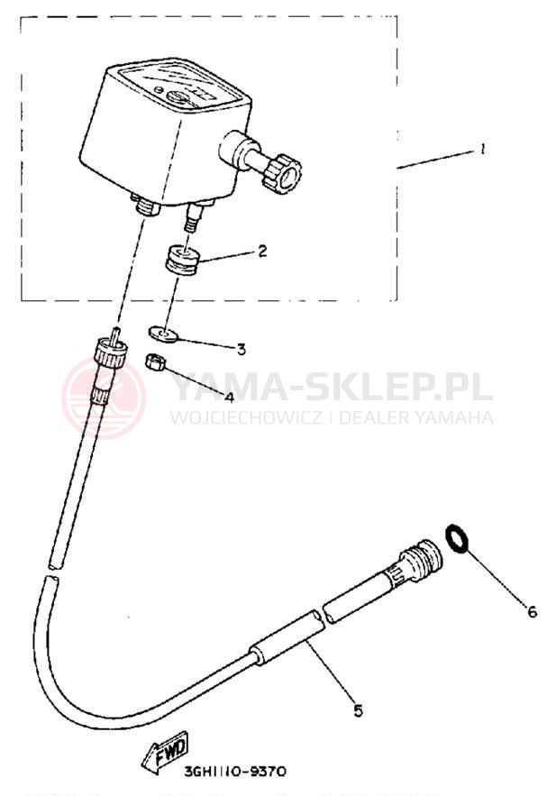 Schemat "licznik" do Yamaha MOTO-4 YFM250W
