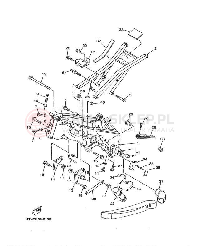 Schemat "rama" do Yamaha TZ250L