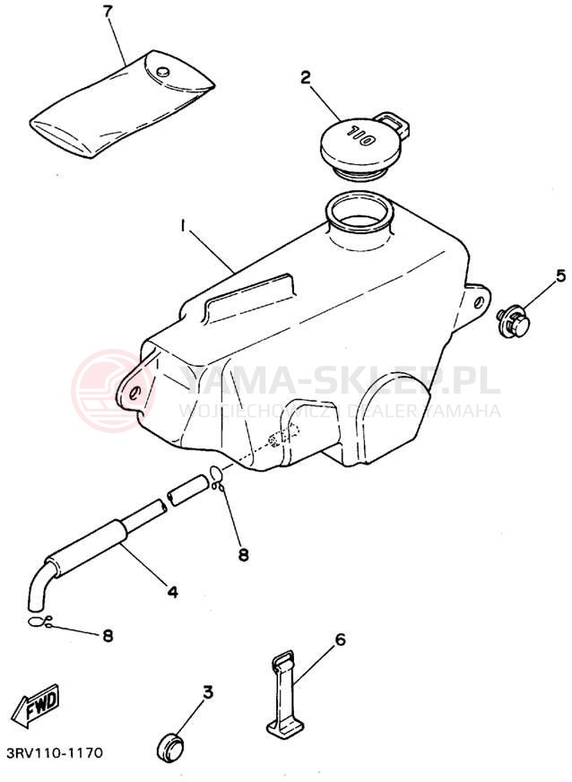 Schemat "Miska olejowa" do Yamaha Y-ZINGER PW80G