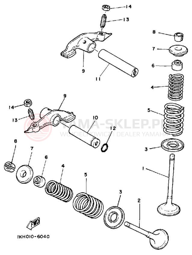 Schemat "zawory" do Yamaha TT225S