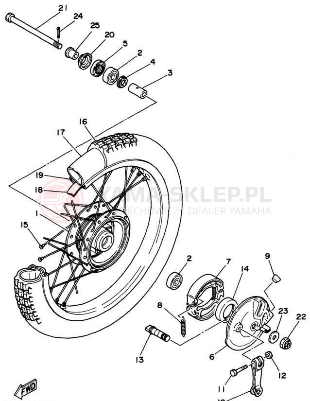 Schemat "Koło przód" do Yamaha RT100H