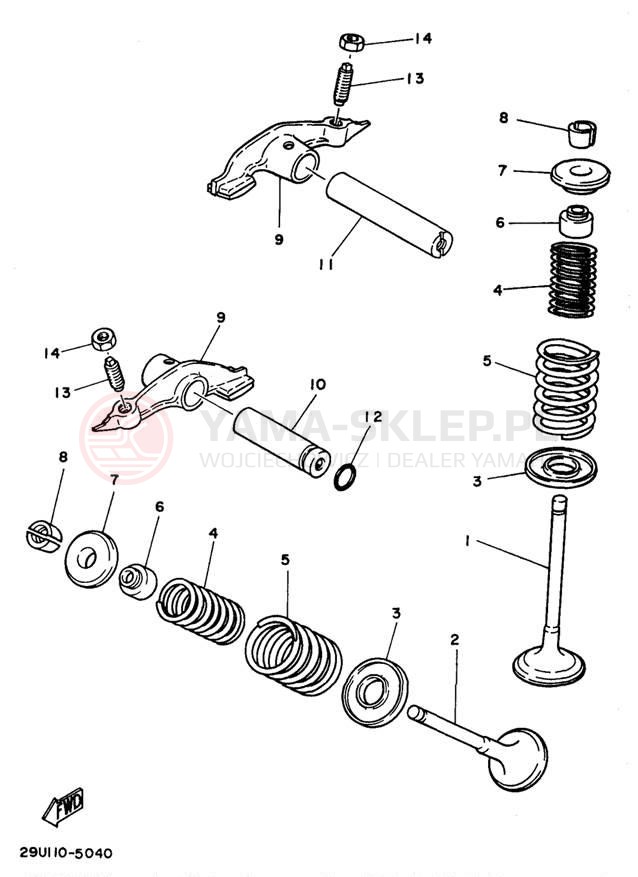Schemat "zawory" do Yamaha TIMBERWOLF YFB250UK