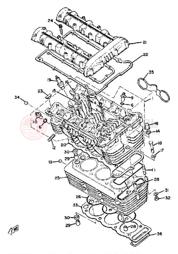 Schemat "głowica" do Yamaha XS850LG