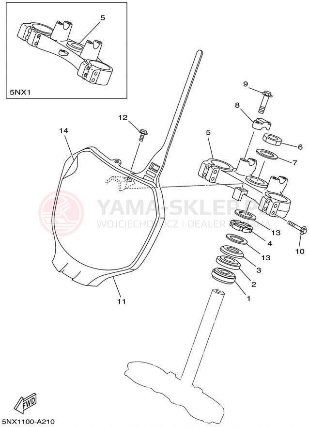 Schemat "Półki zawieszenia" do Yamaha YZ250 YZ250P
