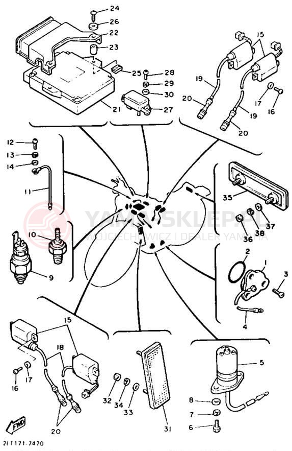 Schemat "układ elektryczny" do Yamaha V-MAX 1200 VMX12E/VMX12EC
