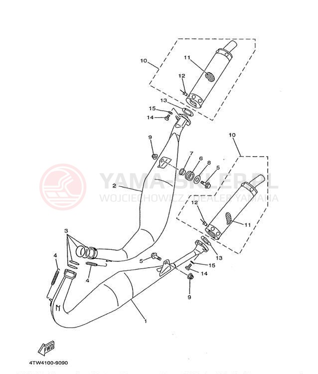 Schemat "Wydech końcowy" do Yamaha TZ250L
