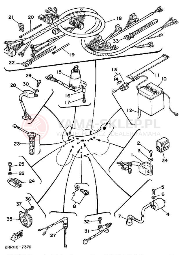 Schemat "układ elektryczny" do Yamaha YSR50T