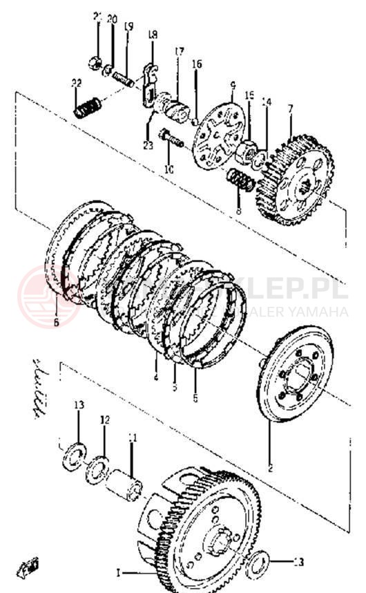 Schemat "sprzęgło" do Yamaha YJ2/YJ1