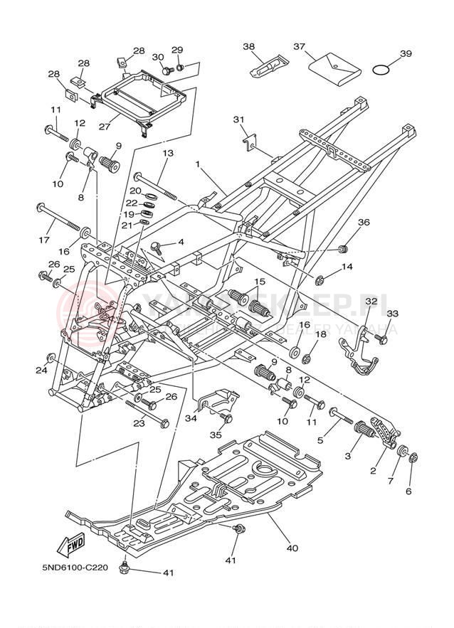 Schemat "rama" do Yamaha KODIAK 450 AUTO 4X4 YFM45FAS
