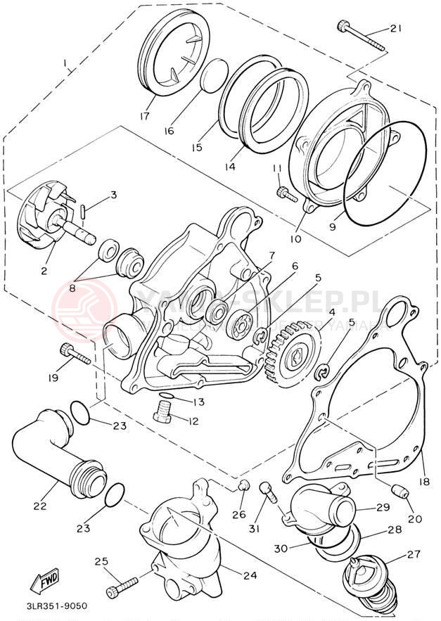 Schemat "Pompa wody" do Yamaha V-MAX VMX1200P/VMX1200PC