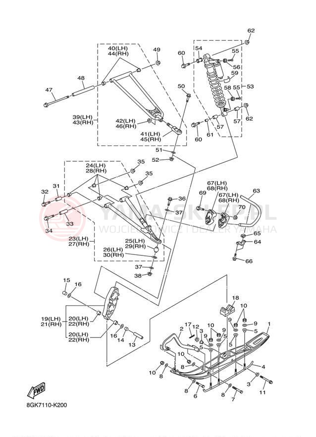 Schemat "płozy" do Yamaha PHAZER GT PZ50GTDW