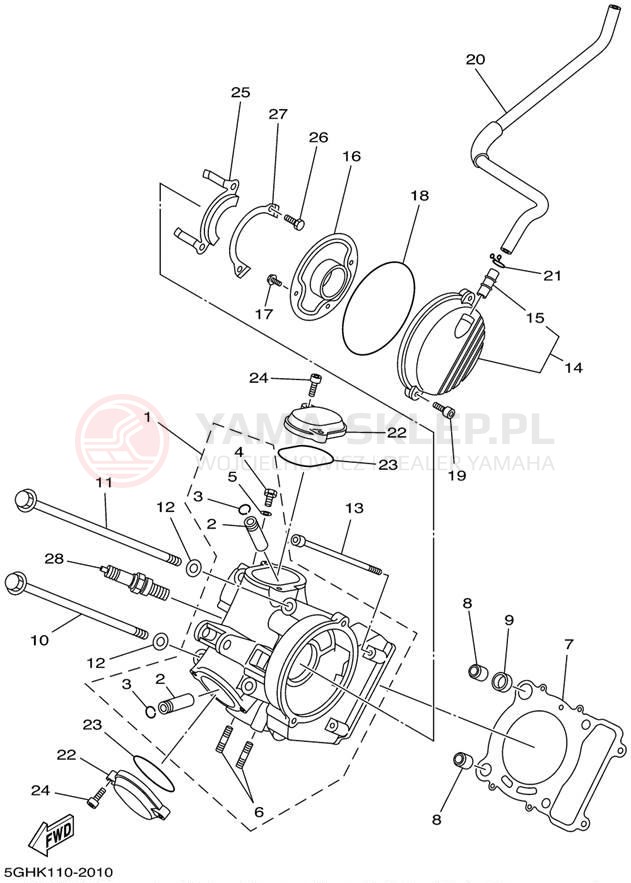 Schemat "głowica" do Yamaha KODIAK 4WD YFM400FAP