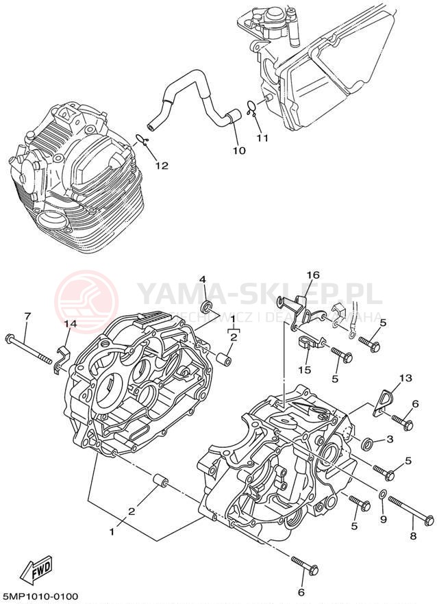 Schemat "Obudowa silnika" do Yamaha XT225 XT225N/XT225NC