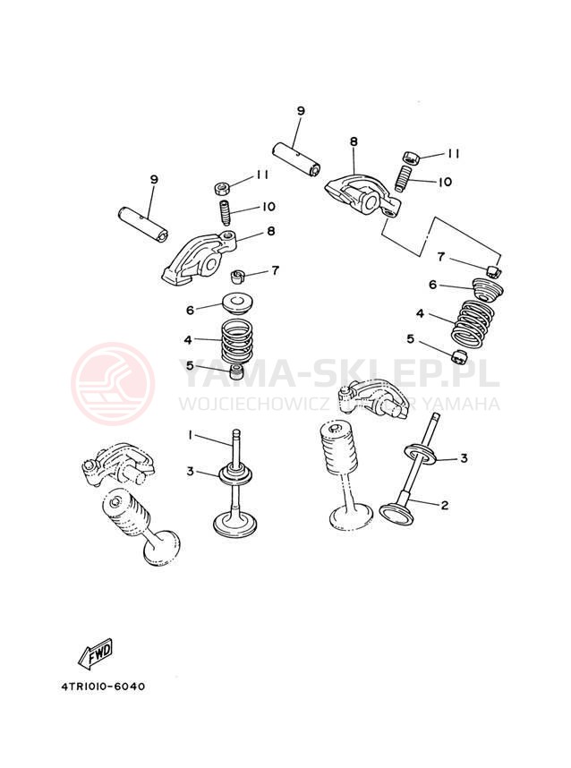 Schemat "zawory" do Yamaha V STAR CUSTOM XVS65S/XVS65SC