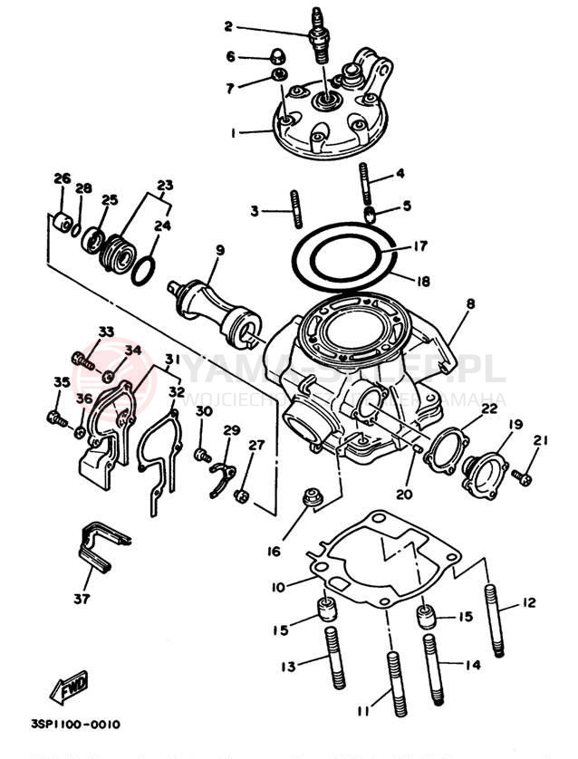 Schemat "głowica" do Yamaha YZ250E1