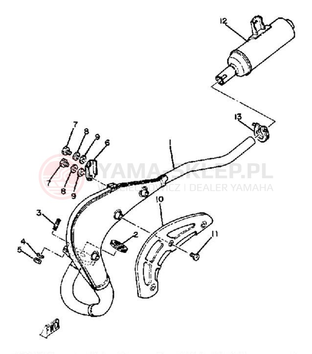 Schemat "Wydech końcowy" do Yamaha YZ60K