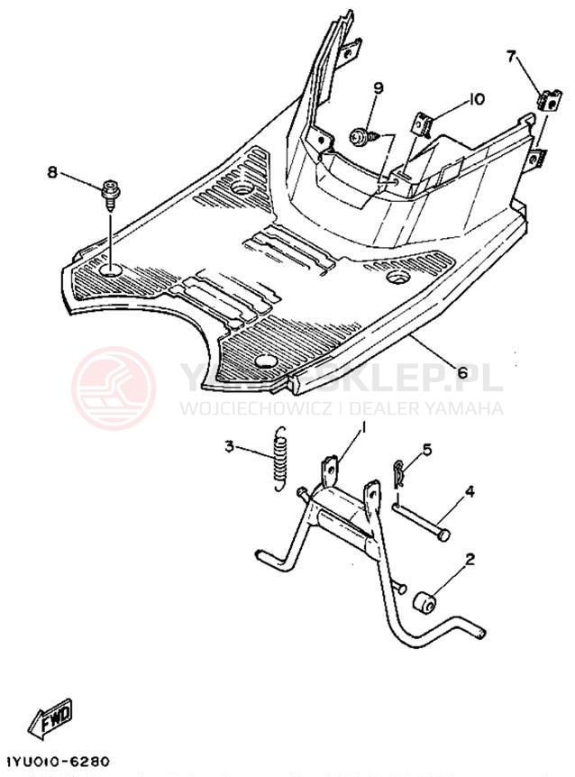 Schemat "Stopka postojowa i podnóżki" do Yamaha SH50MA/SH50A