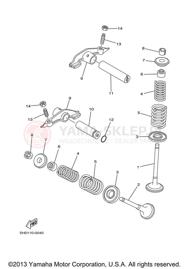 Schemat "zawory" do Yamaha TW200 TW200V/TW200VC