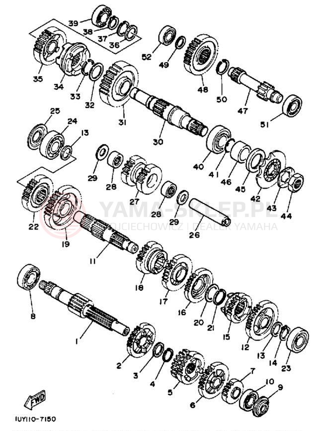 Schemat "Skrzynia biegów " do Yamaha WARRIOR YFM350XT