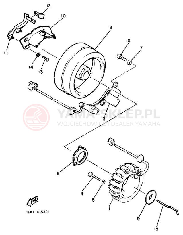 Schemat "prądnica" do Yamaha XVZ13U/XVZ13UC