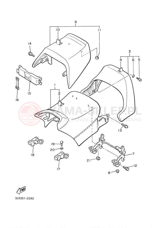 Schemat "siedzenie" do Yamaha V-MAX VMX1200NC/VMX1200N