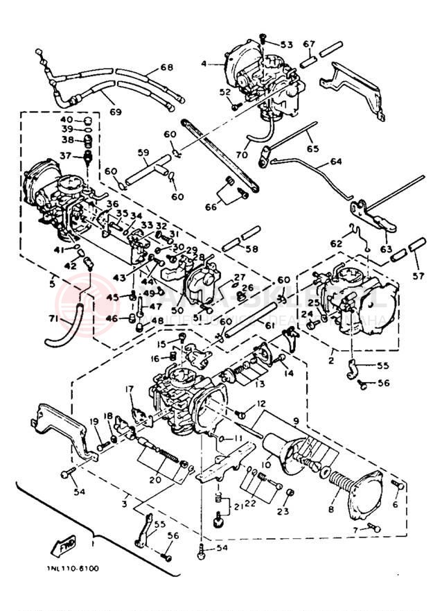 Schemat "Gaźnik" do Yamaha XVZ13TC/XVZ13T