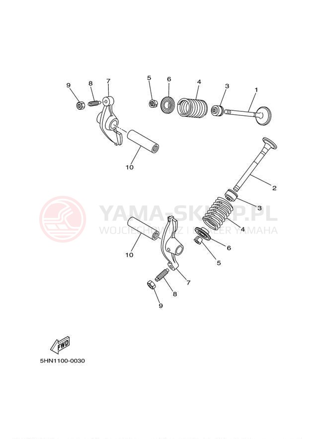 Schemat "zawory" do Yamaha TTR90 TTR90N