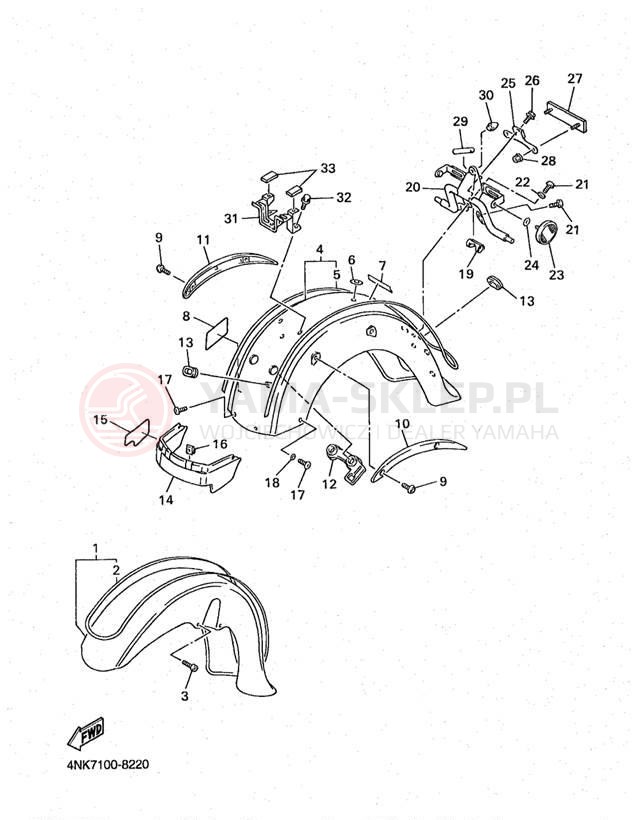 Schemat "błotnik" do Yamaha XVZ13AKC/XVZ13AK