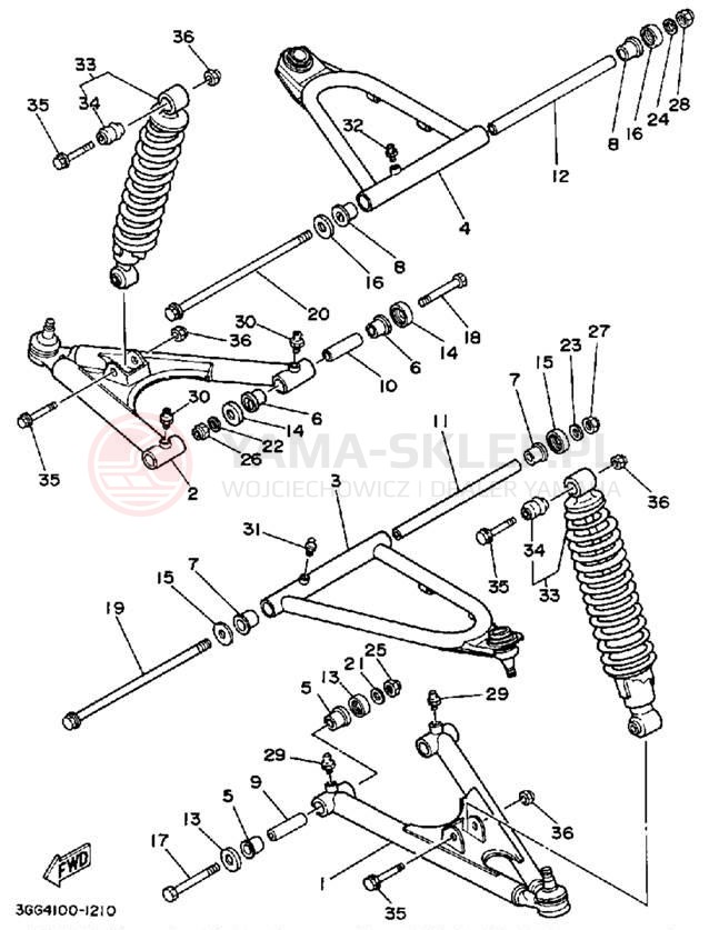 Schemat "Koło przód" do Yamaha BANSHEE YFZ350B_MN