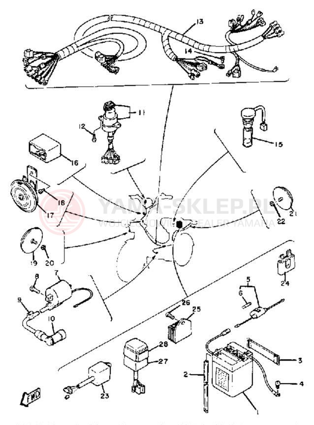 Schemat "układ elektryczny" do Yamaha YAMAHOPPER QT50N