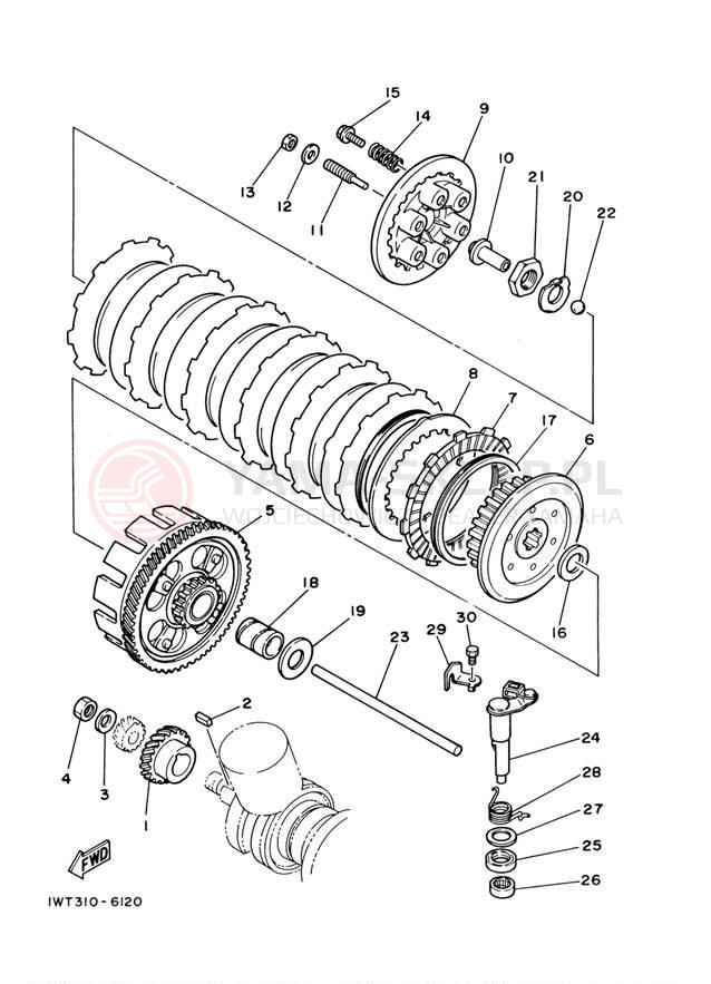 Schemat "sprzęgło" do Yamaha BANSHEE YFZ350S