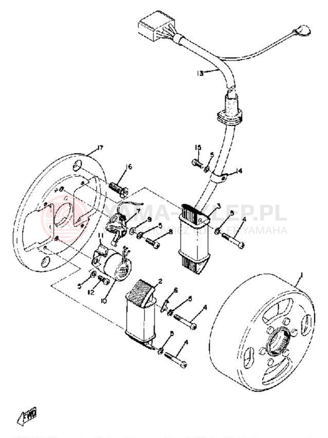 Schemat "Układ zapłonowy" do Yamaha DT100B