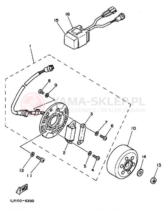 Schemat "prądnica" do Yamaha YZ80T