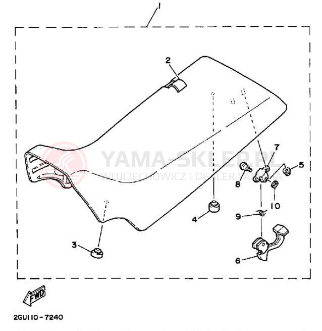 Schemat "siedzenie" do Yamaha YFZ350T