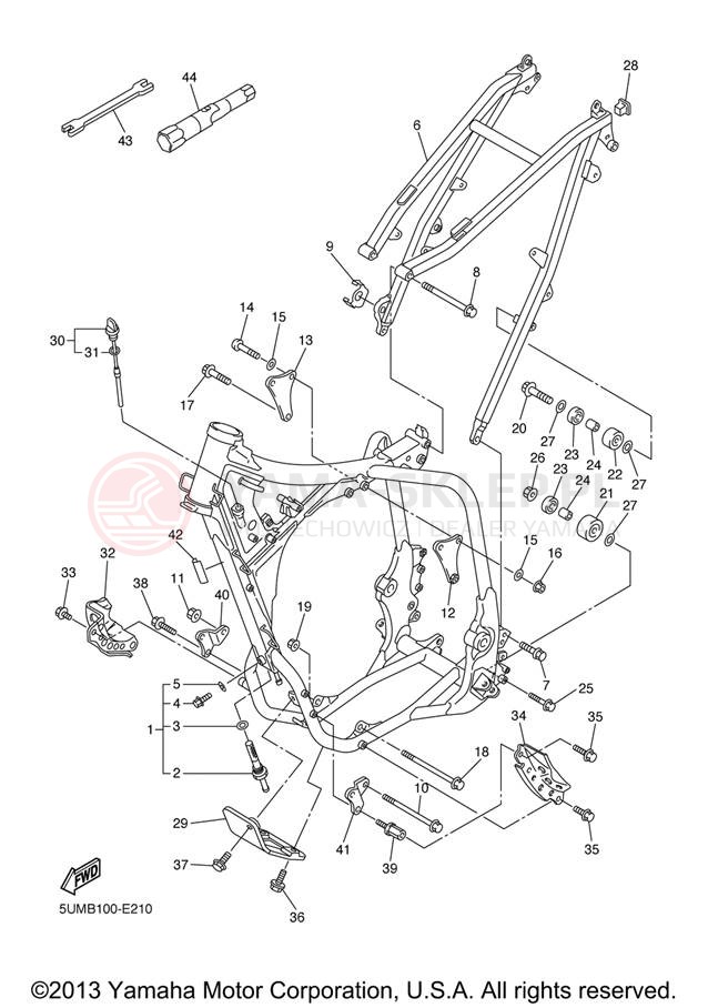 Schemat "rama" do Yamaha WR250F WR250FV