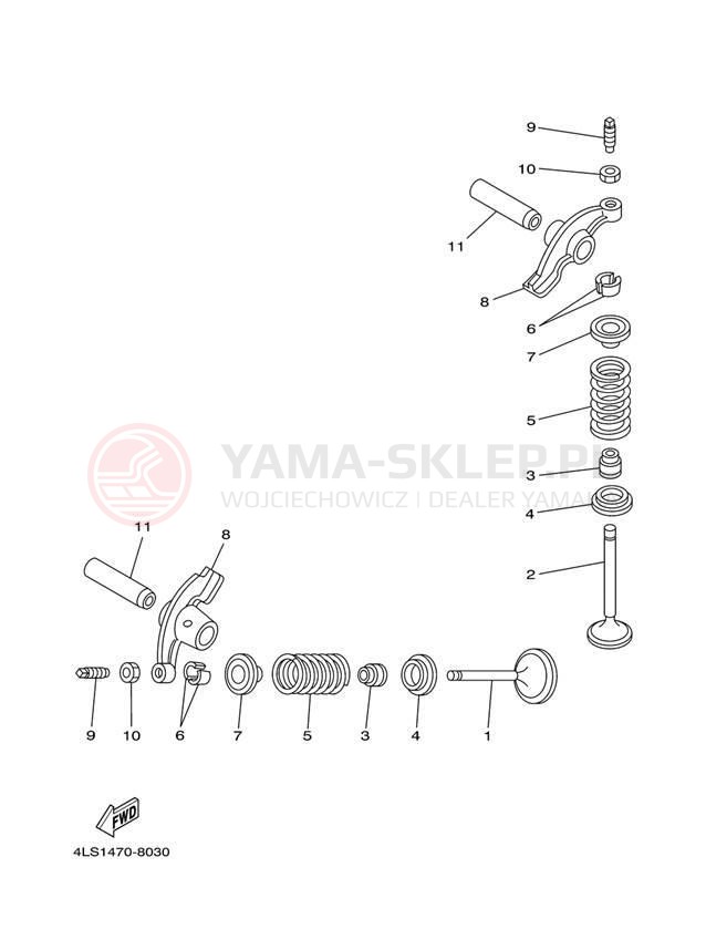 Schemat "zawory" do Yamaha TT-R125L TTR125LT