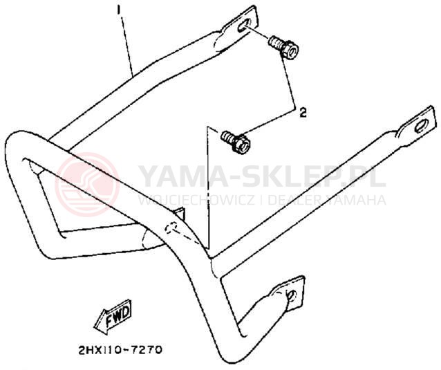 Schemat "osłona / stelaż" do Yamaha BADGER YFM80D