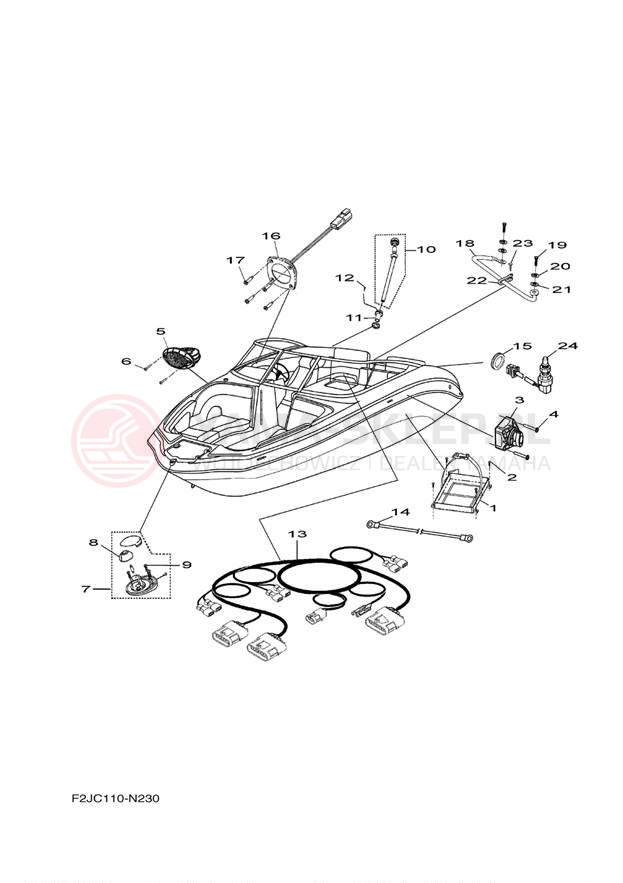 Schemat "układ elektryczny" do Yamaha 212X XAT1800AN/XAT1800BN